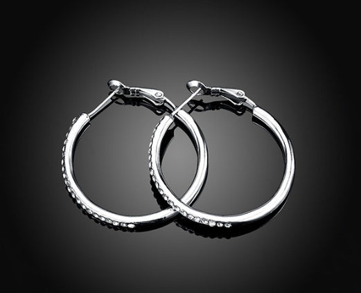 Zircon Earrings Women's Japanese And Korean Fashion Popular Gang Drill Large Ring Earrings
