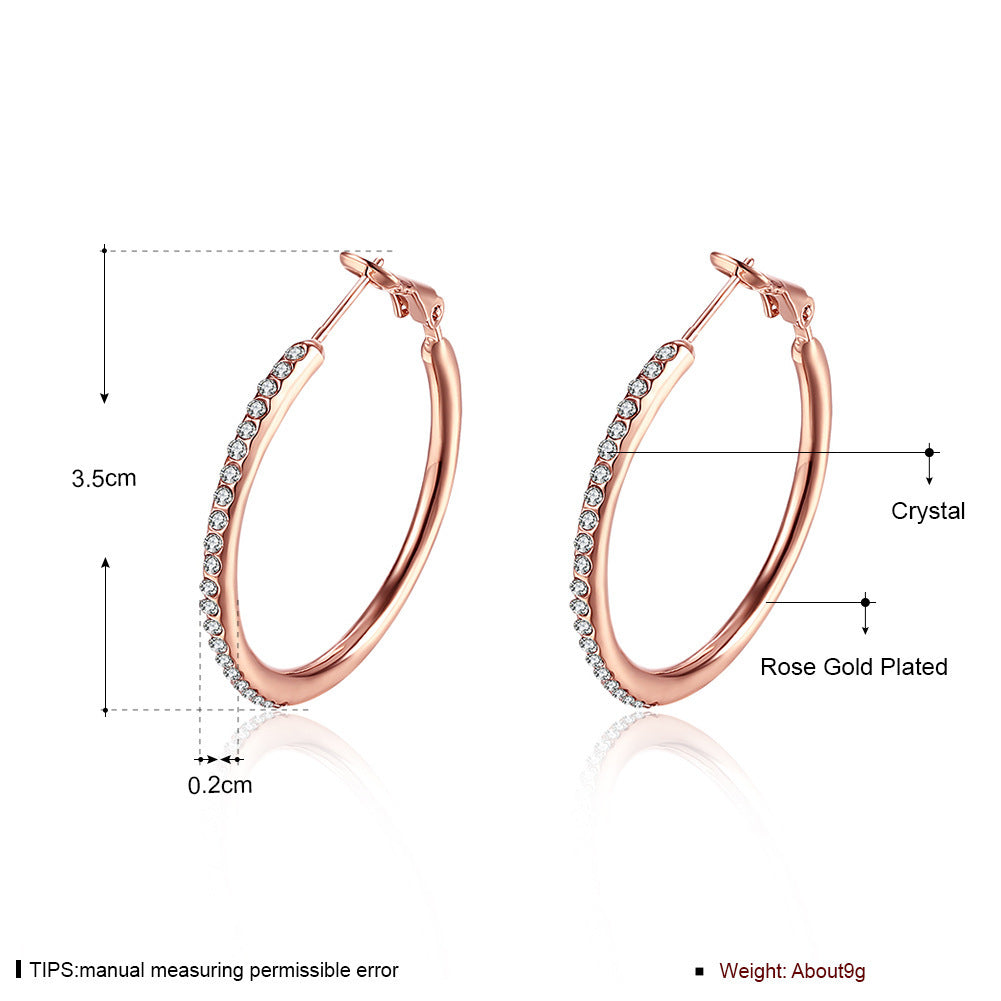 Zircon Earrings Women's Japanese And Korean Fashion Popular Gang Drill Large Ring Earrings