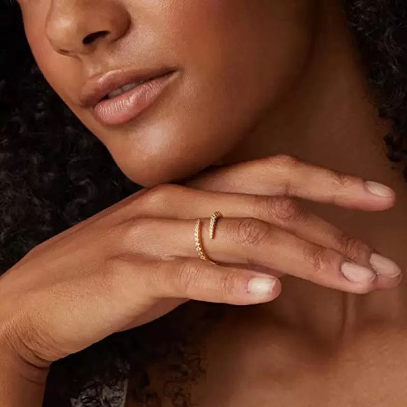 Silver S925 Diamond Moissanite Twisted Ring